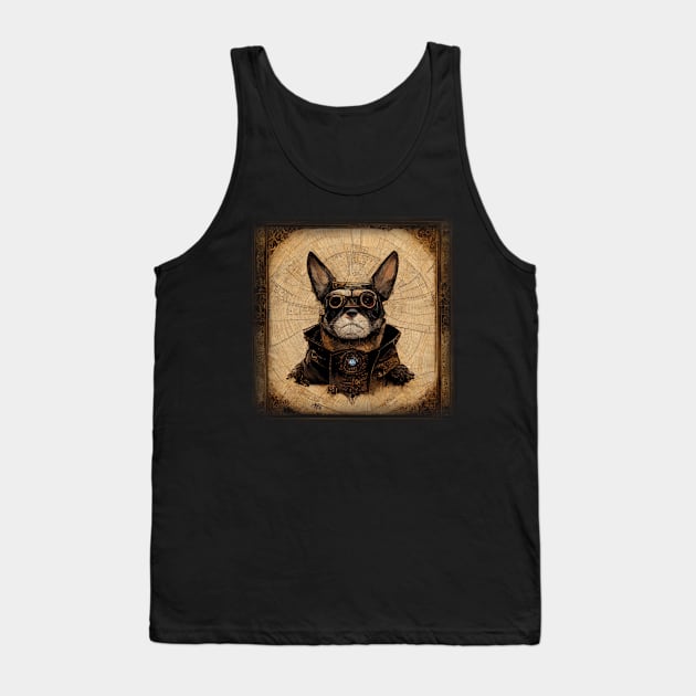 French Bulldog Surreal Steampunk Artwork, Dog Lover Tank Top by maxdax